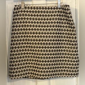 Loft ivory/gold/black pencil skirt size 4